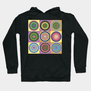 Colorful Circles inside Squares Hoodie